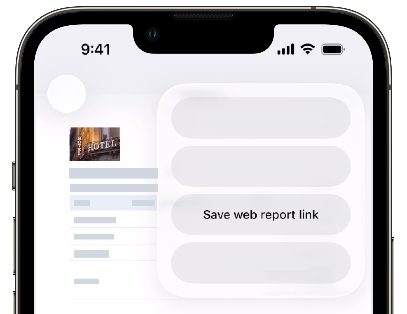 Mithilfe der Mobile-App einen Link zu einem Inspektionsbericht erstellen.