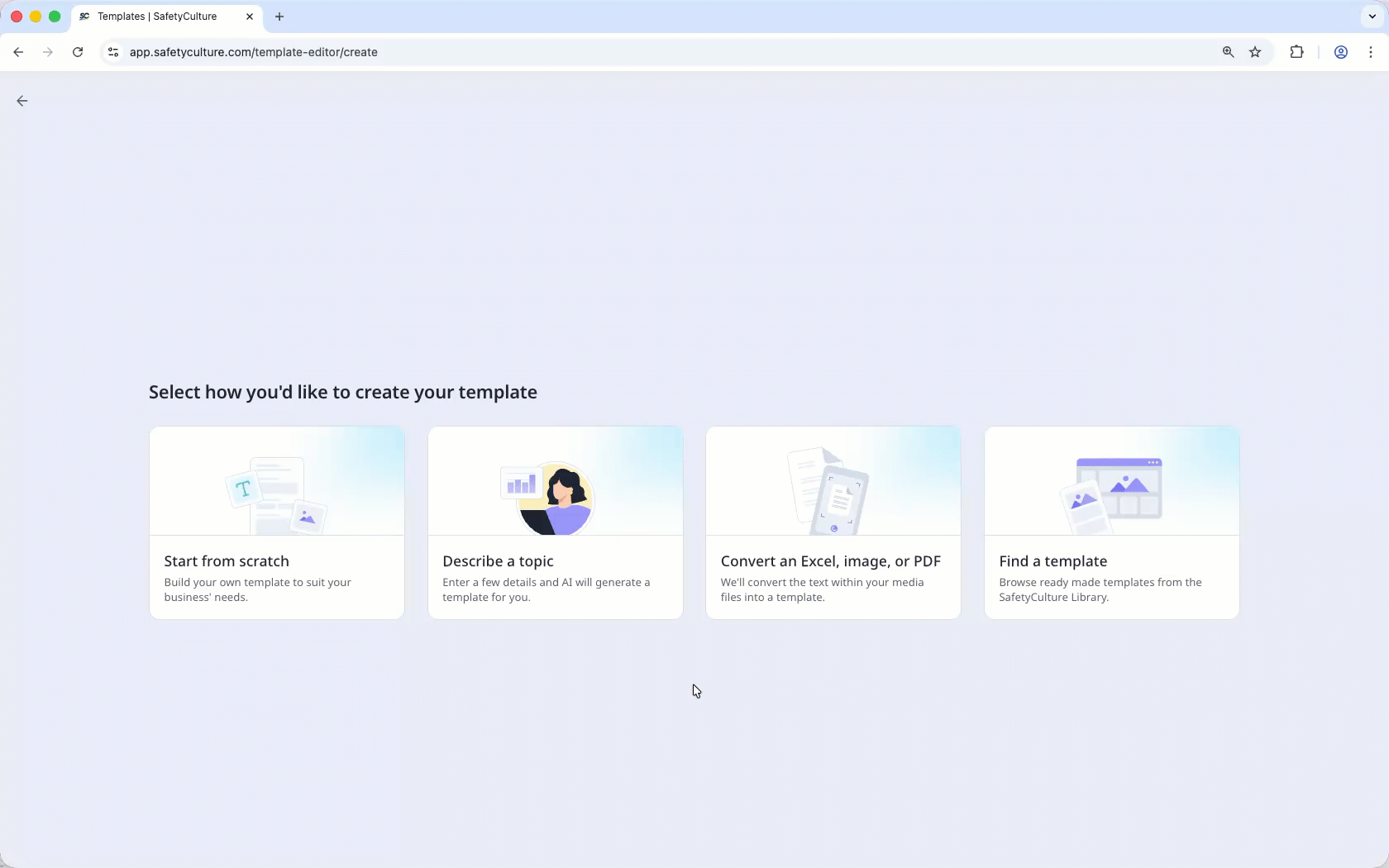 Converting an image file into a template via the web app.