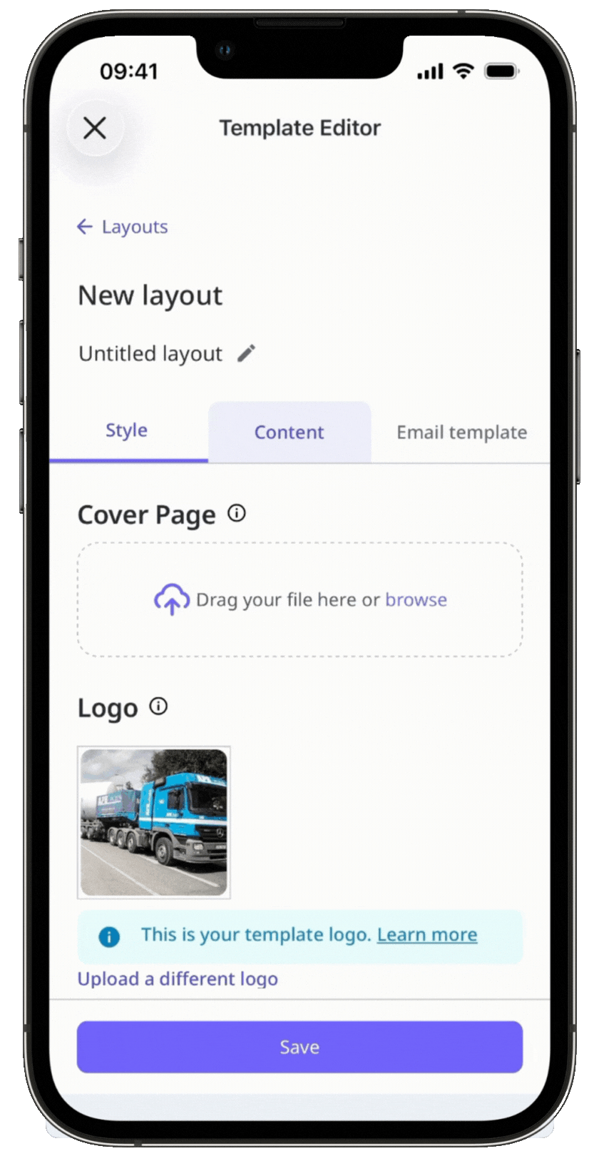 Demo of how to create a report layout via mobile app.