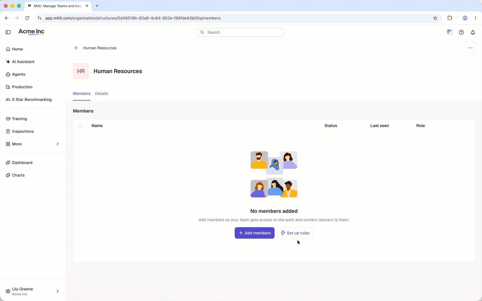 Click "Set up rules" to add a new membership rule based on user fields.