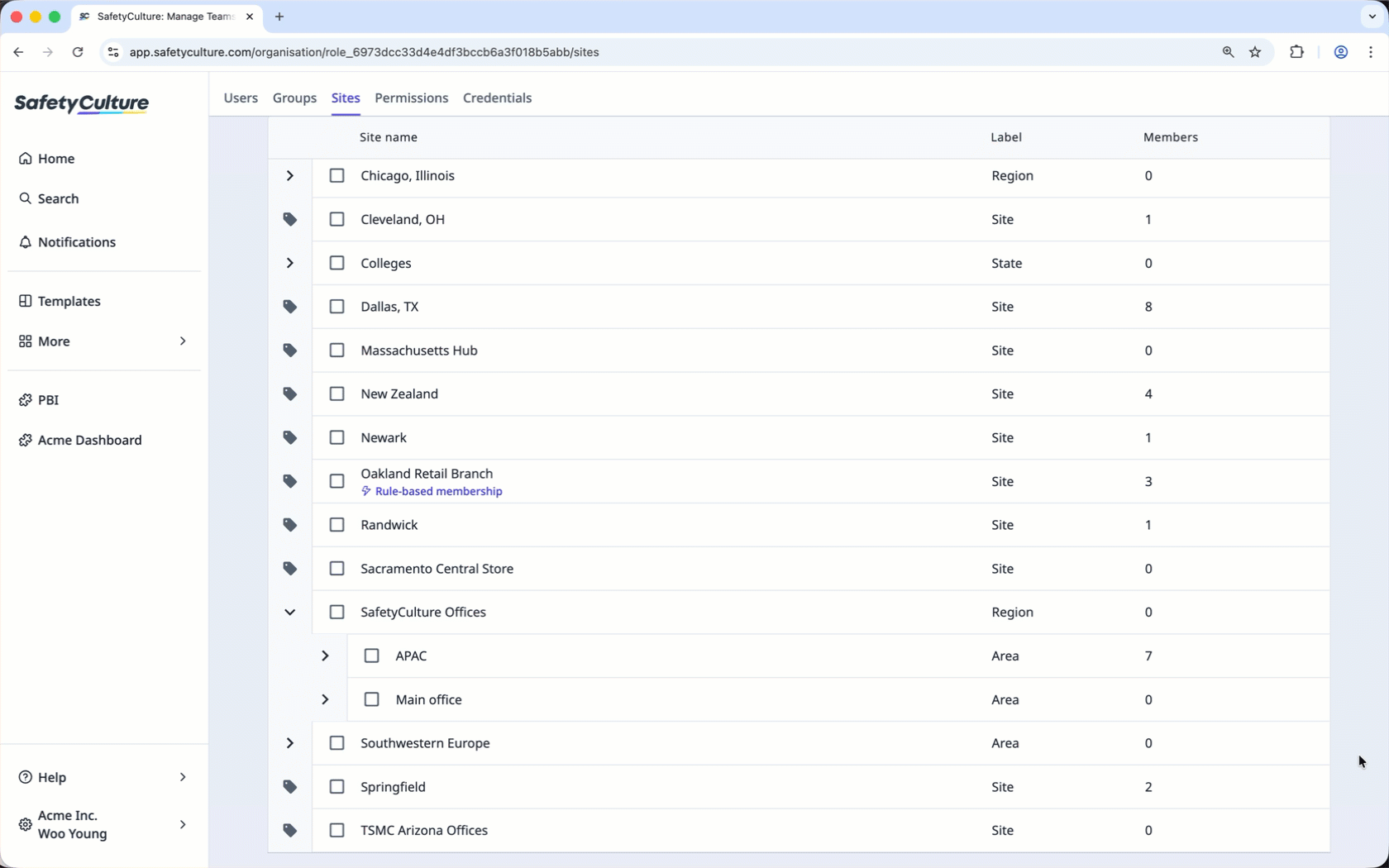 Ajoutez un niveau directement à partir de votre liste de sites depuis l'application Web.