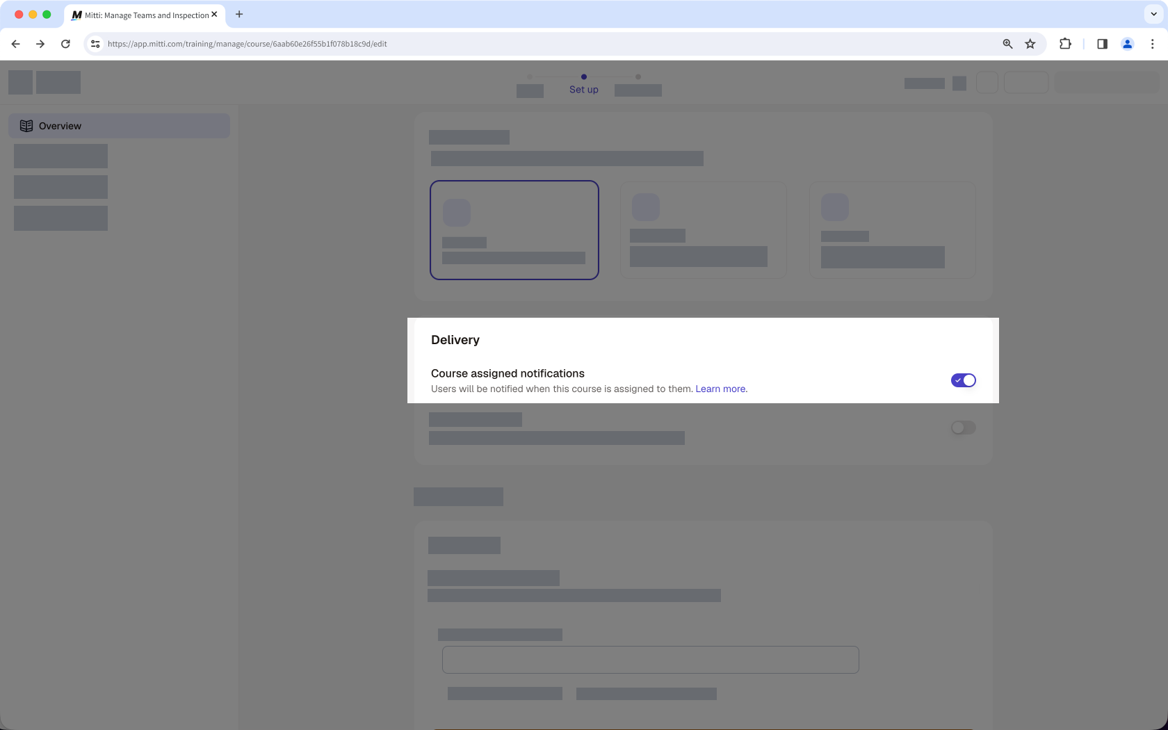 Learn how to turn on or off notifications on course assignments via the web app.