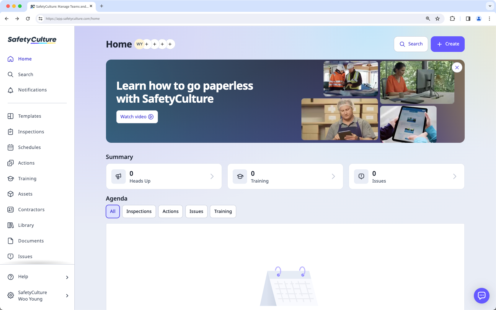 Empiece a usar su cuenta de SafetyCulture a través de la aplicación web.