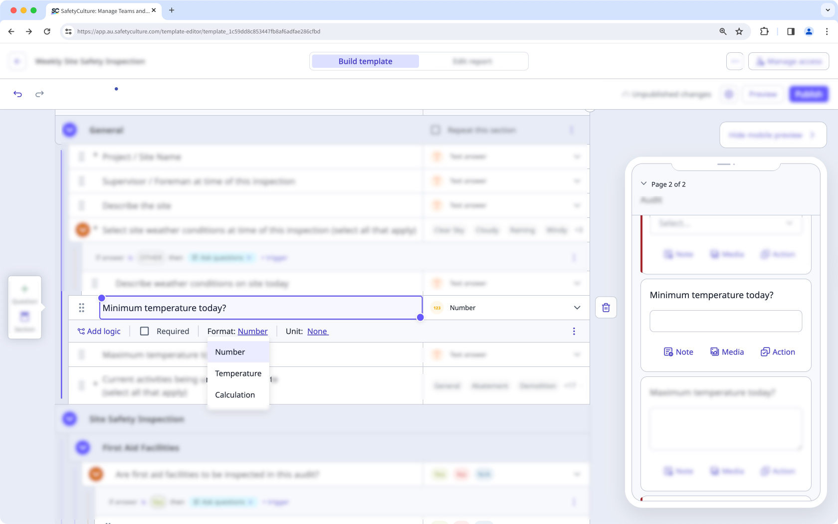 Añadir una pregunta numérica a través de la aplicación web.