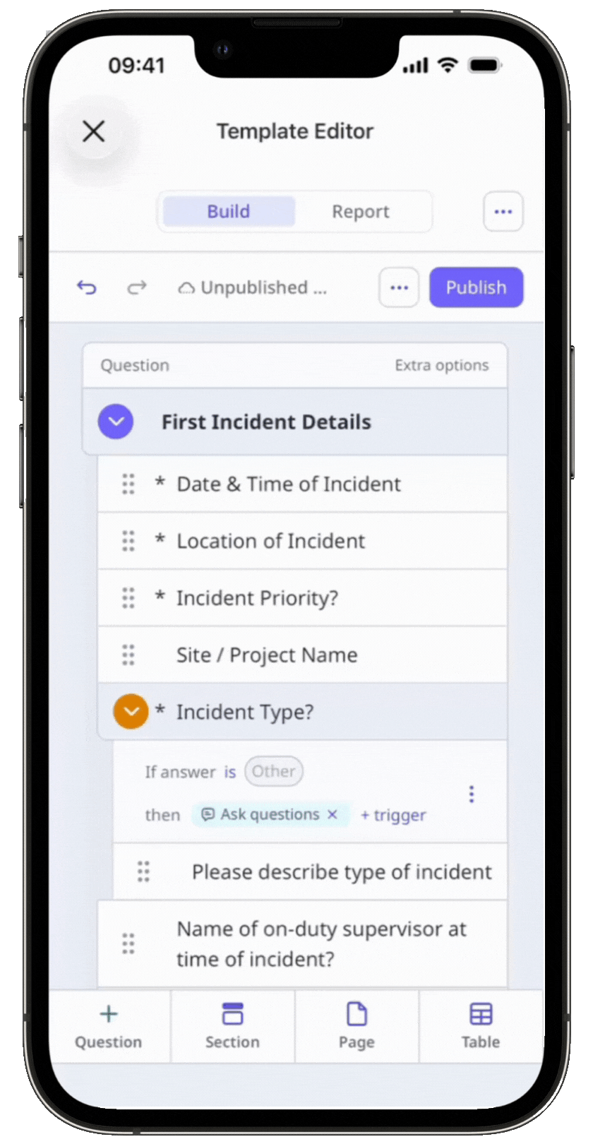 Désactiver l'évaluation d'une question depuis l'application portable.