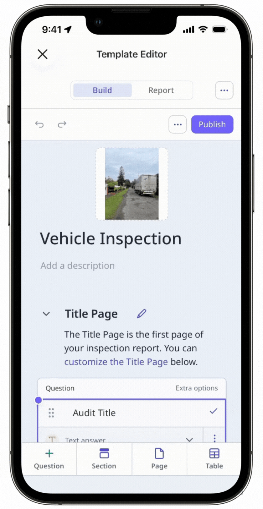 Edit template titles via the mobile app.