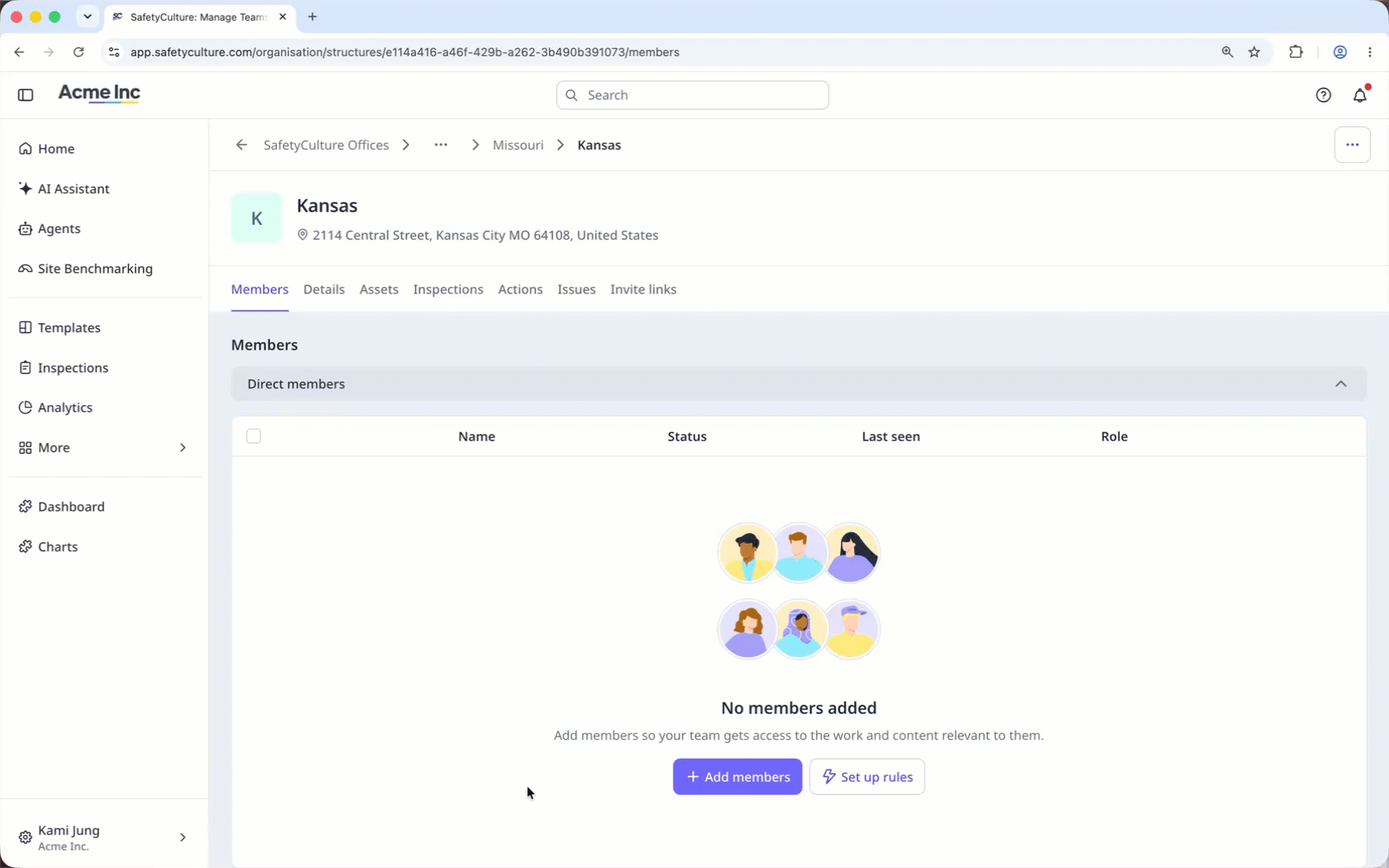 Click "Set up rules" to add rules to automatically add users as members to a site based on their user fields.