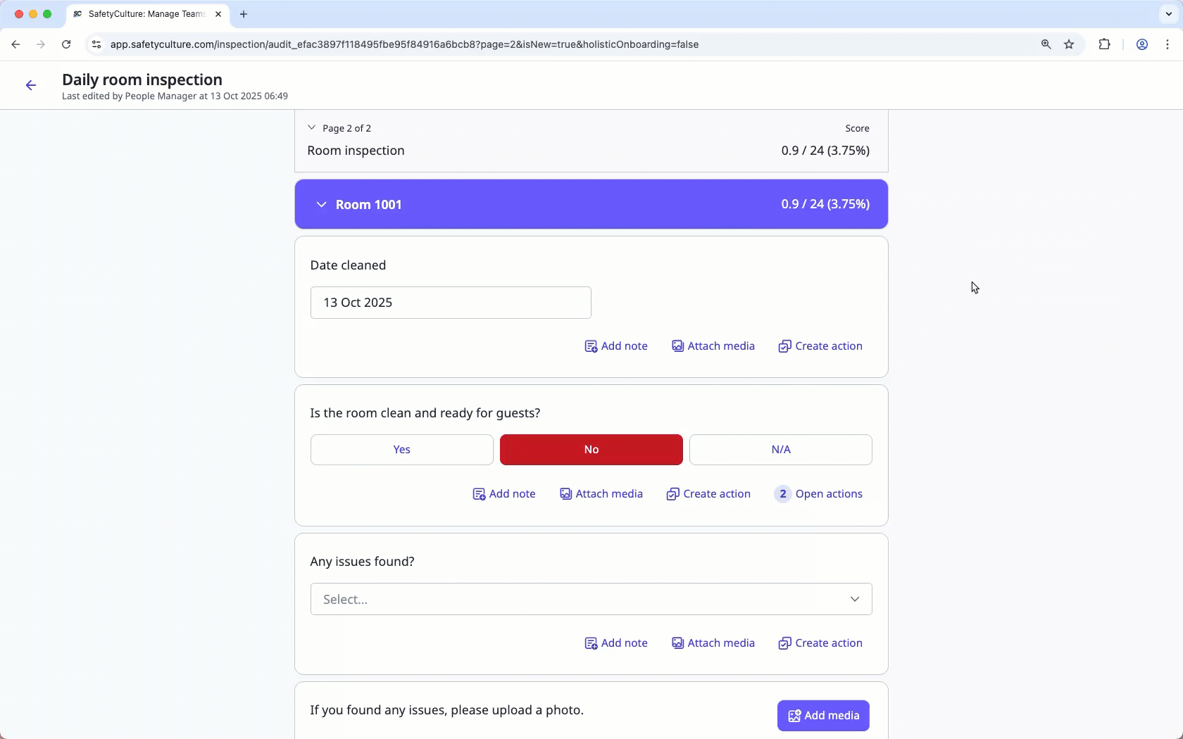 Link open actions via the web app.