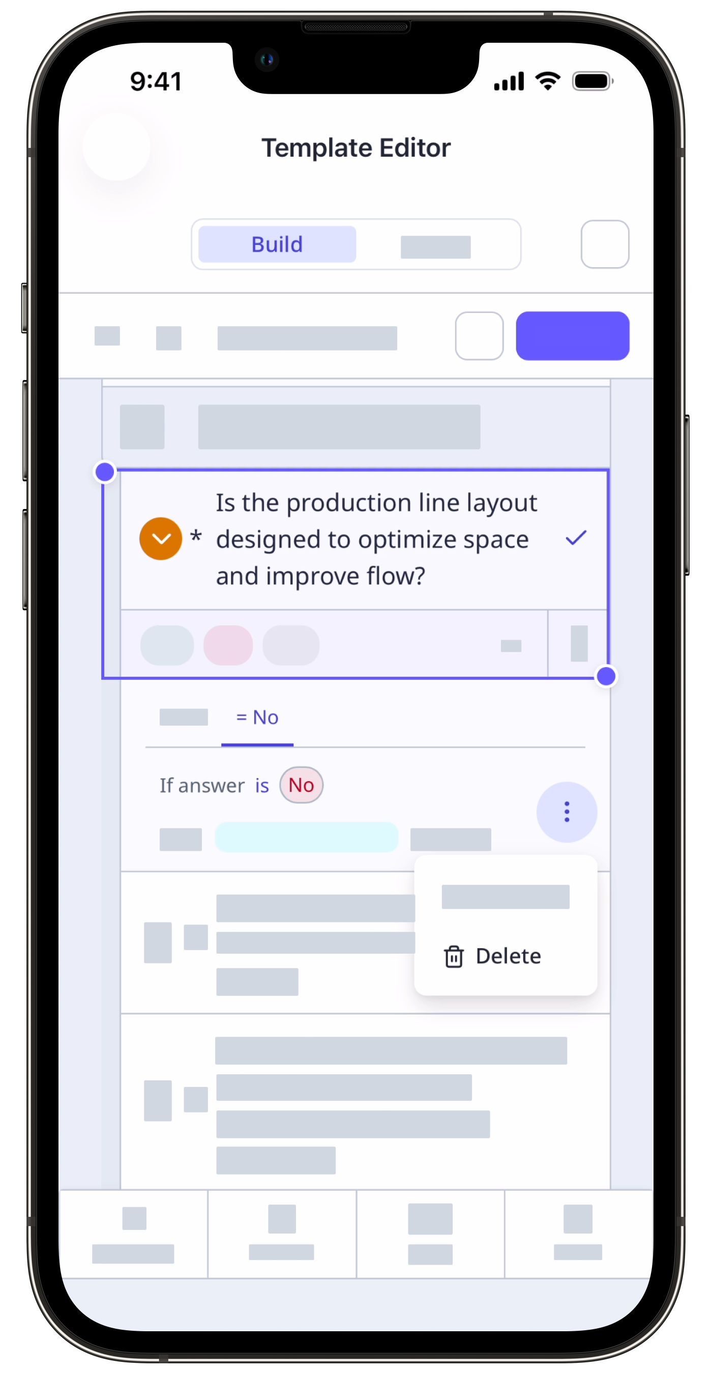 Remove a logic field via the mobile app.