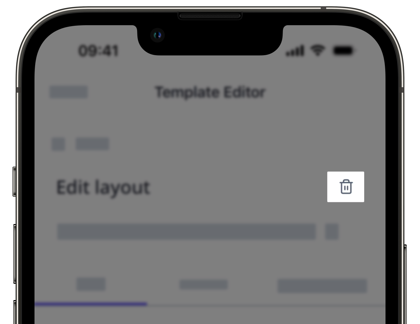 Delete a report layout via the mobile app.