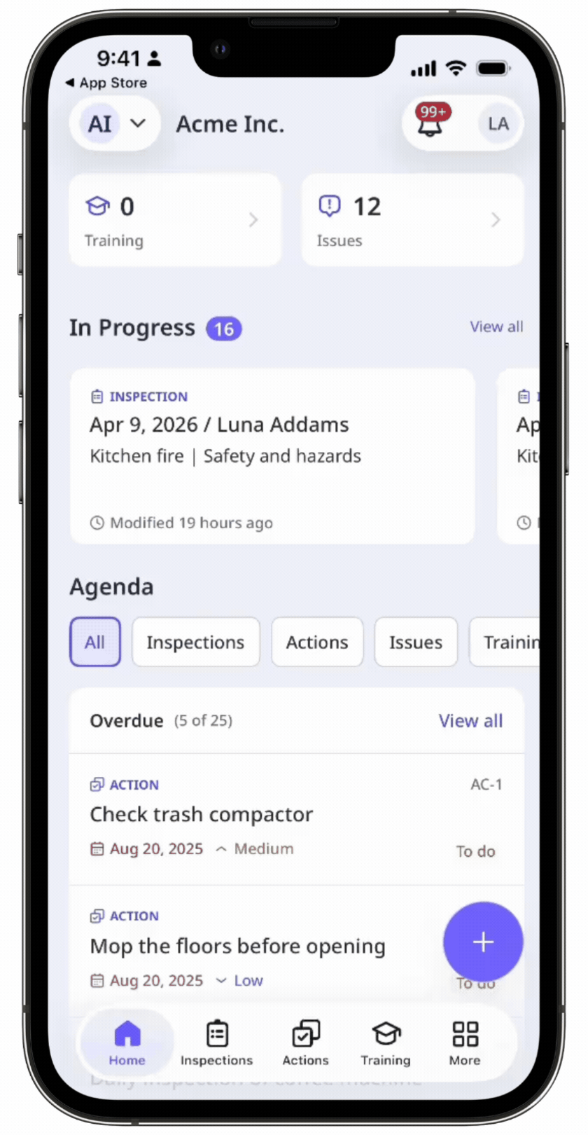 Start a shift on the mobile app. Tap + and then select "start lone work." Select the group that you want to start your shift for, and then tap "start shift."