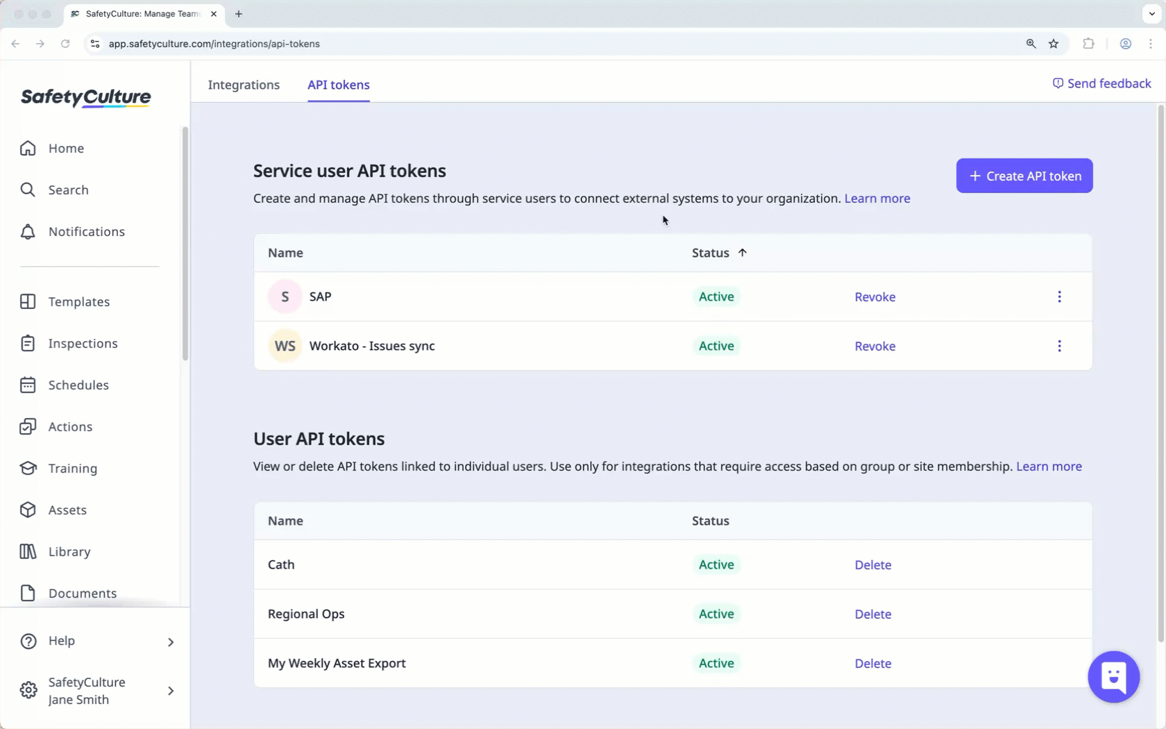 Edit a service user via the web app.