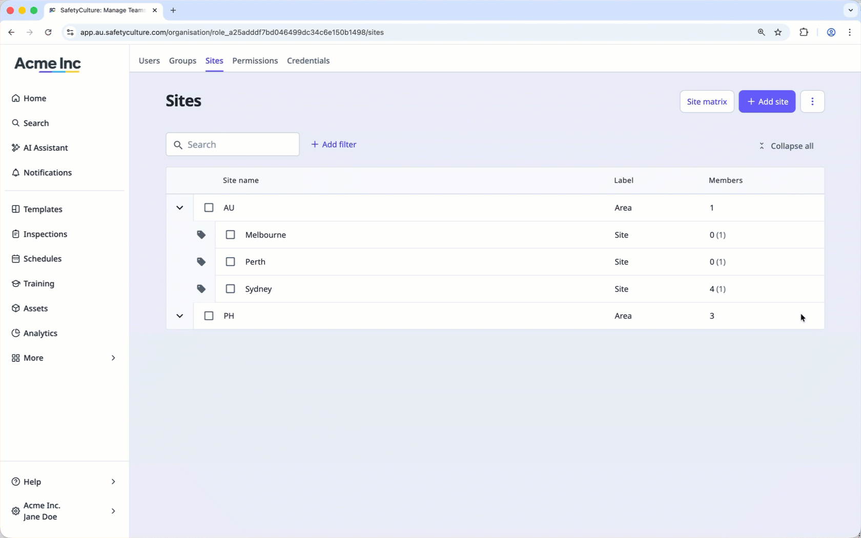 Ajoutez des sites à des sites de niveau supérieur à partir de l'application Web.