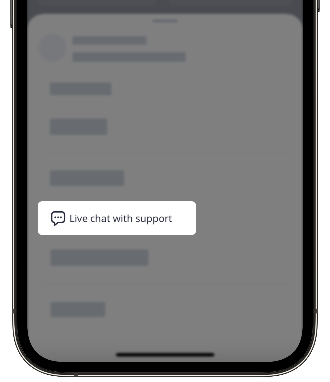 Chat en direct avec le support technique à partir de l'application portable.