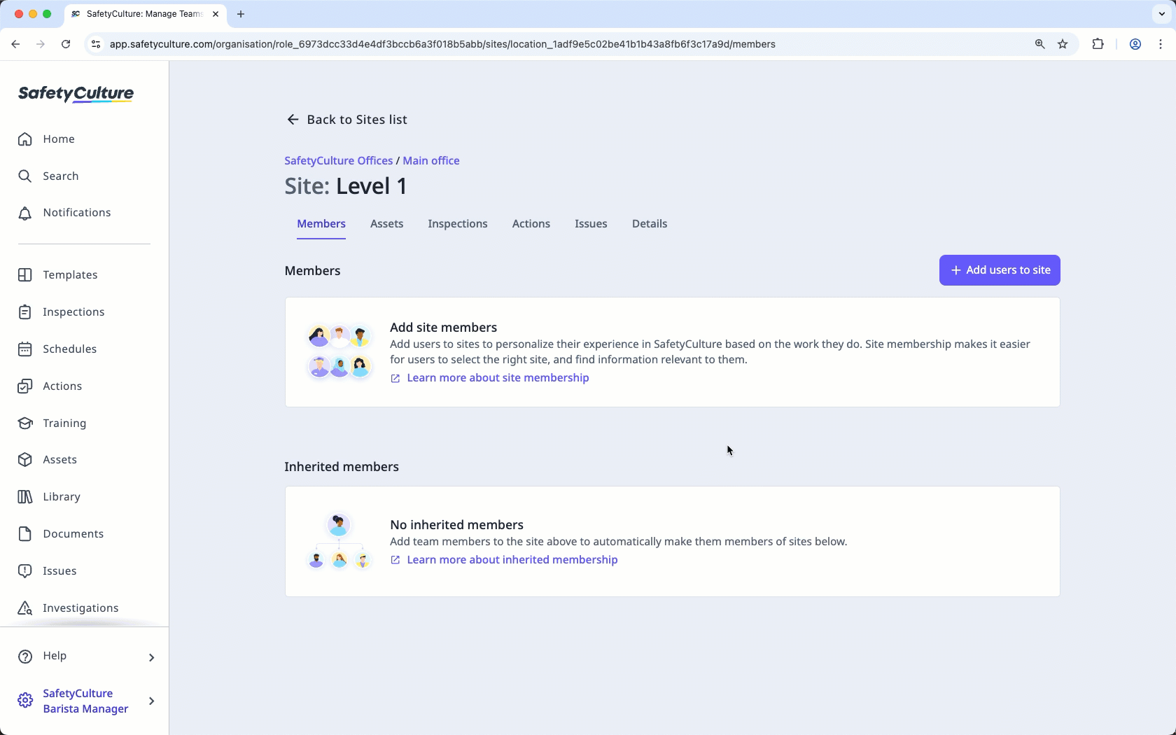 Add site members with membership rules via the web app.