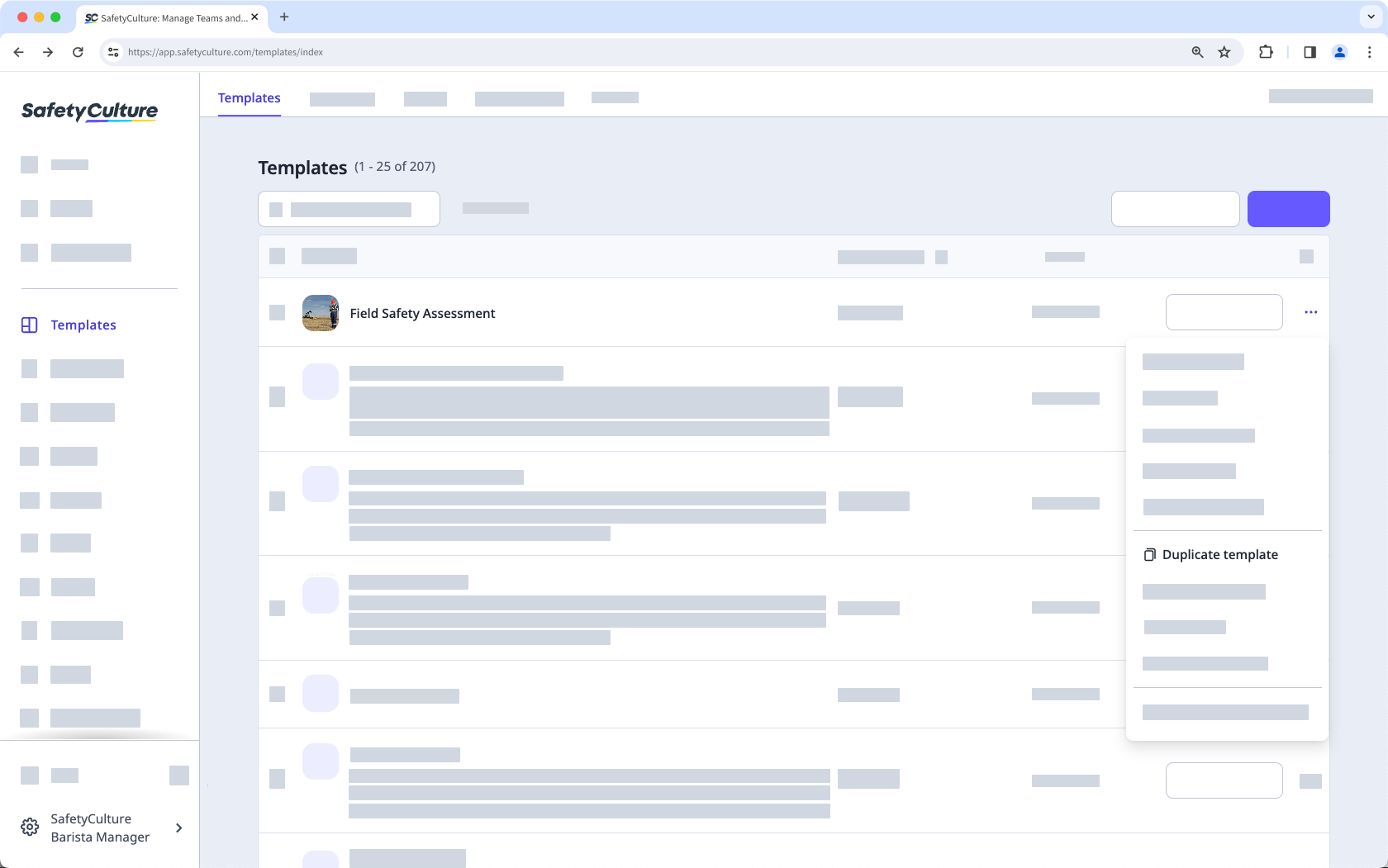 Duplicar una plantilla a través de la aplicación web.