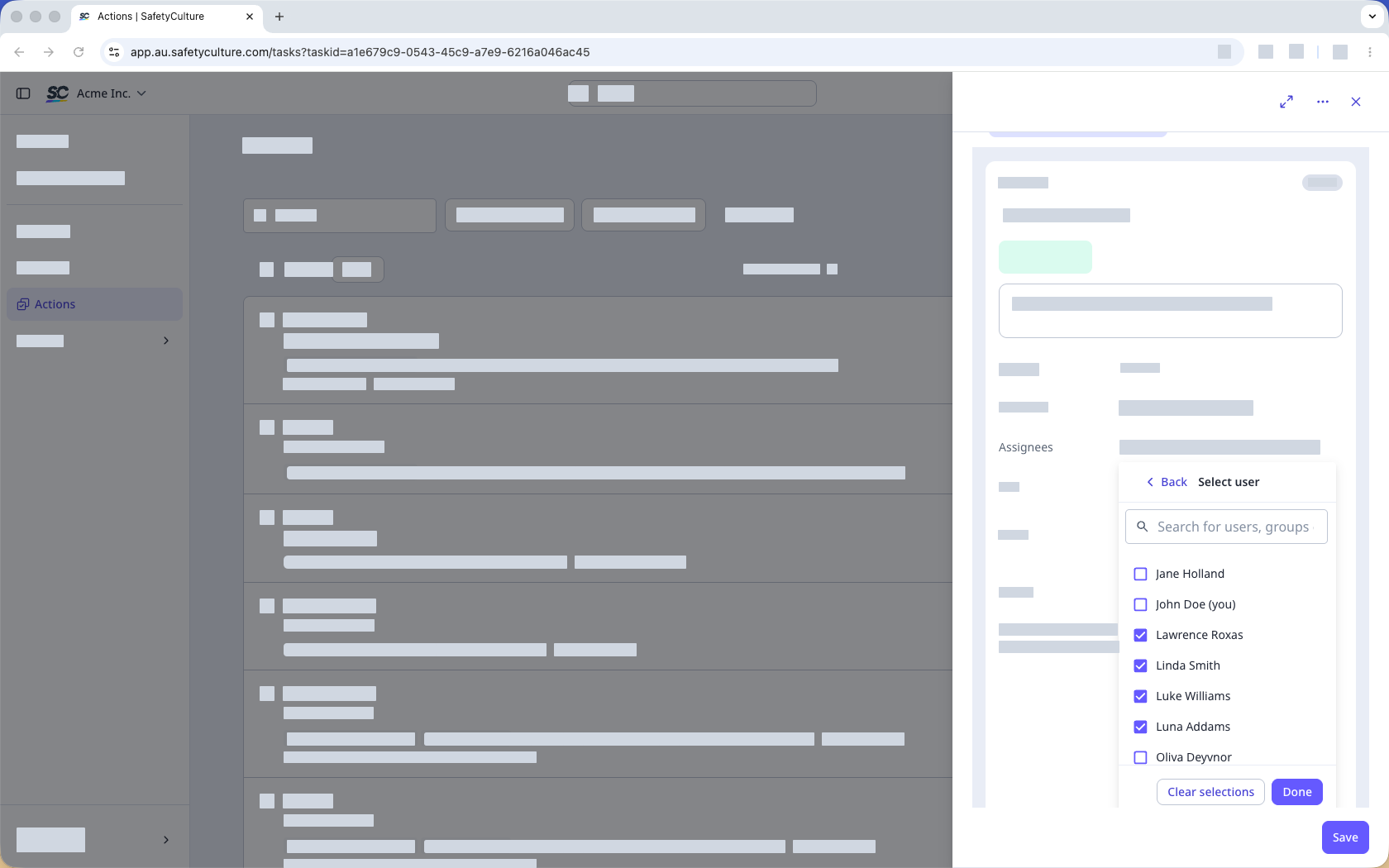 Assign an action via the SafetyCulture web app.