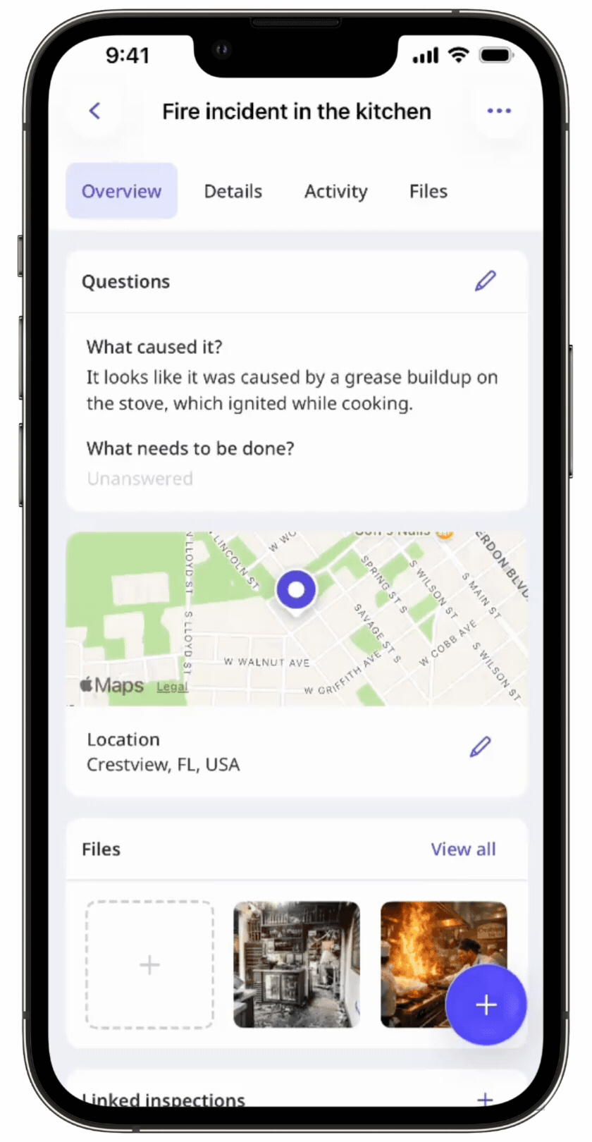 Answer issue custom questions via the mobile app.