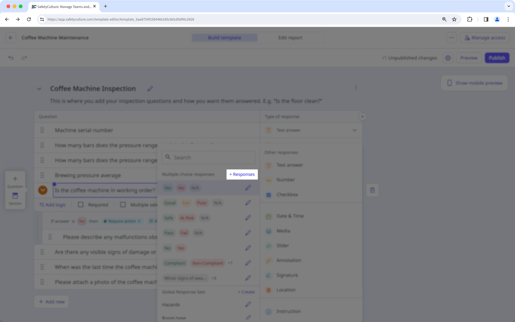 Crear un conjunto de respuestas personalizado a través de la aplicación web.
