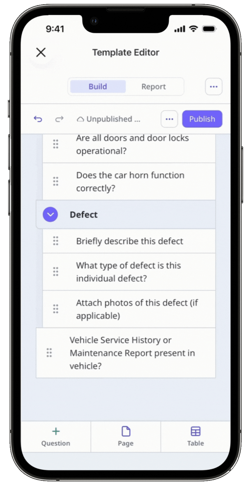 Move a question via the mobile app.