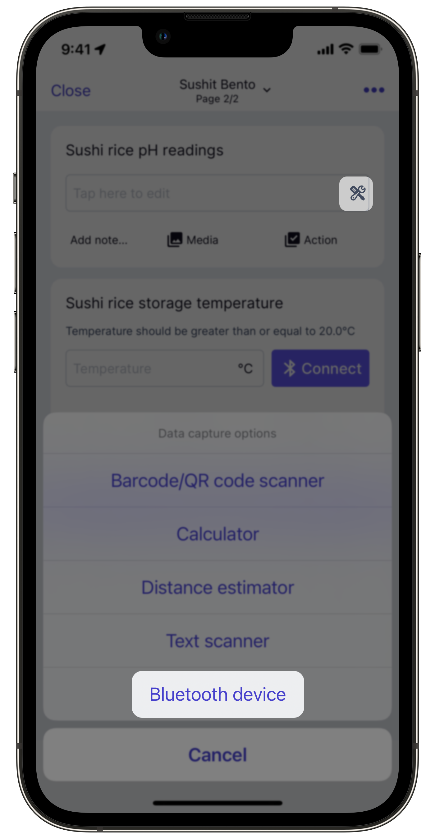 Sélectionnez l'option d'appareil Bluetooth sur l'application portable pour procéder au jumelage avec les appareils.