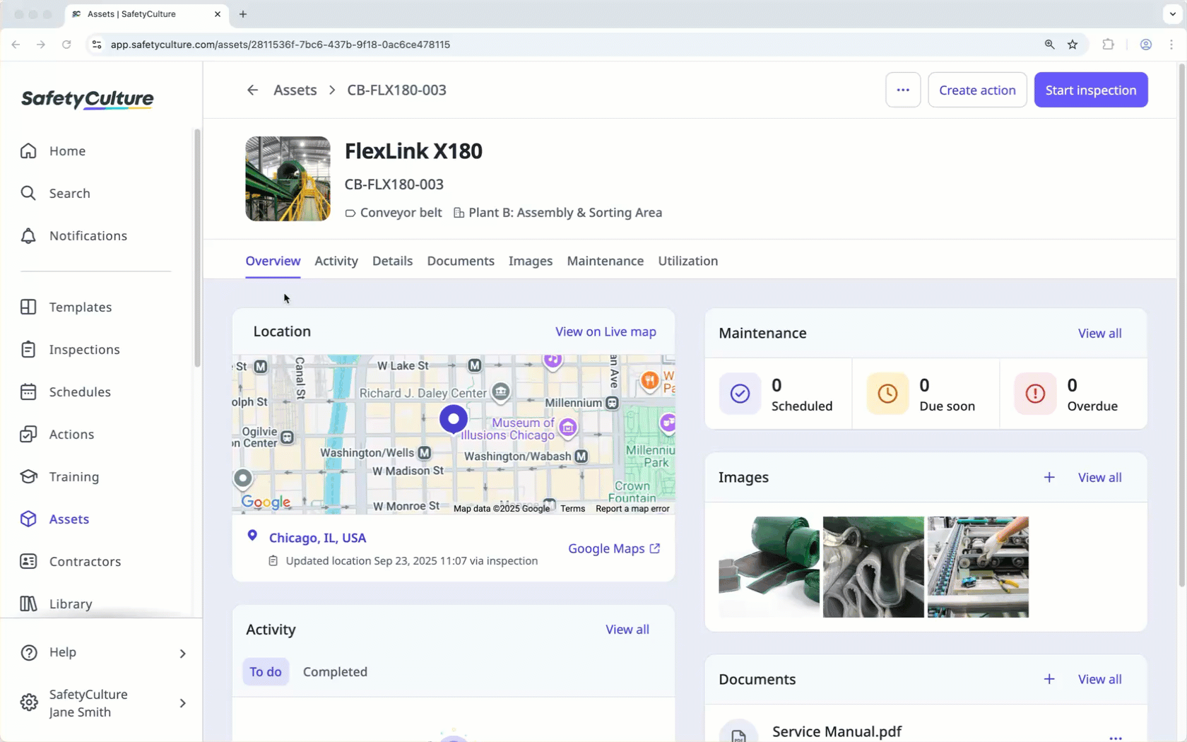 Remove an image from an asset on the Images tab via the web app.