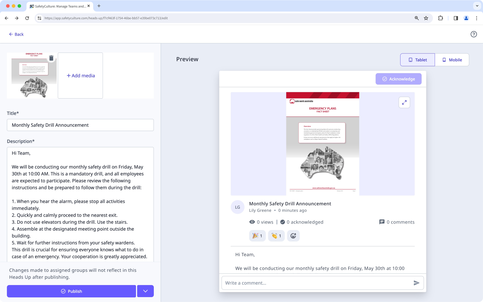 Crear un Aviso a través de la aplicación web.