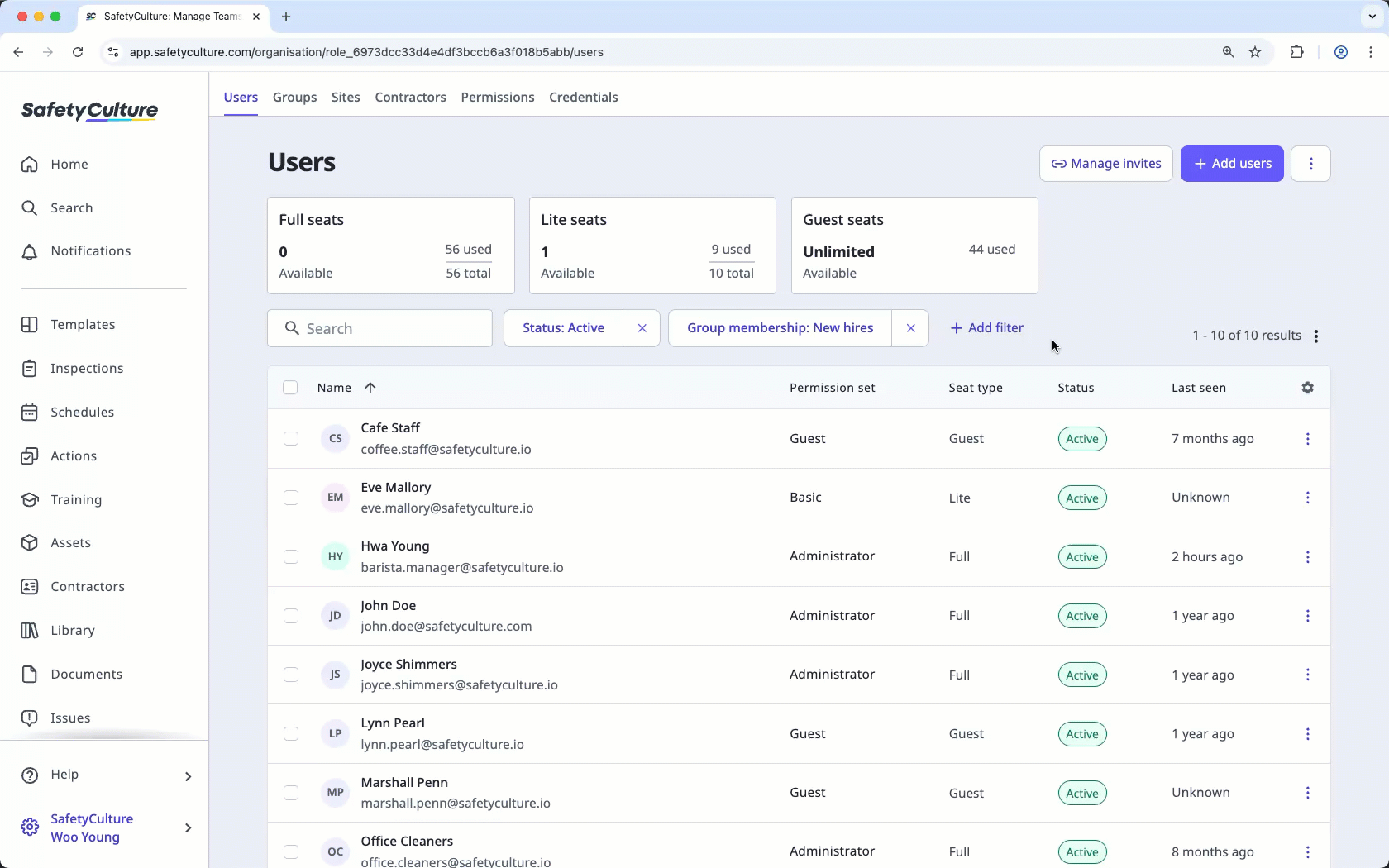 View the latest and previous upload history to track new users added and existing users updated when managing users in bulk using CSV or Excel via the web app.