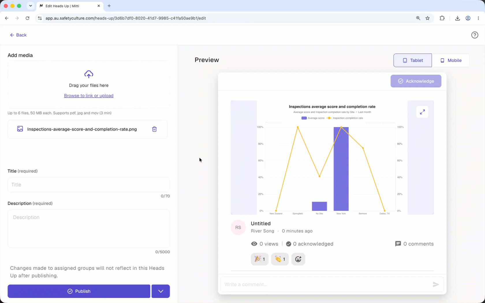 Cliquez sur Créer une News pour créer un nouveau rappel depuis la page Gérer les News.