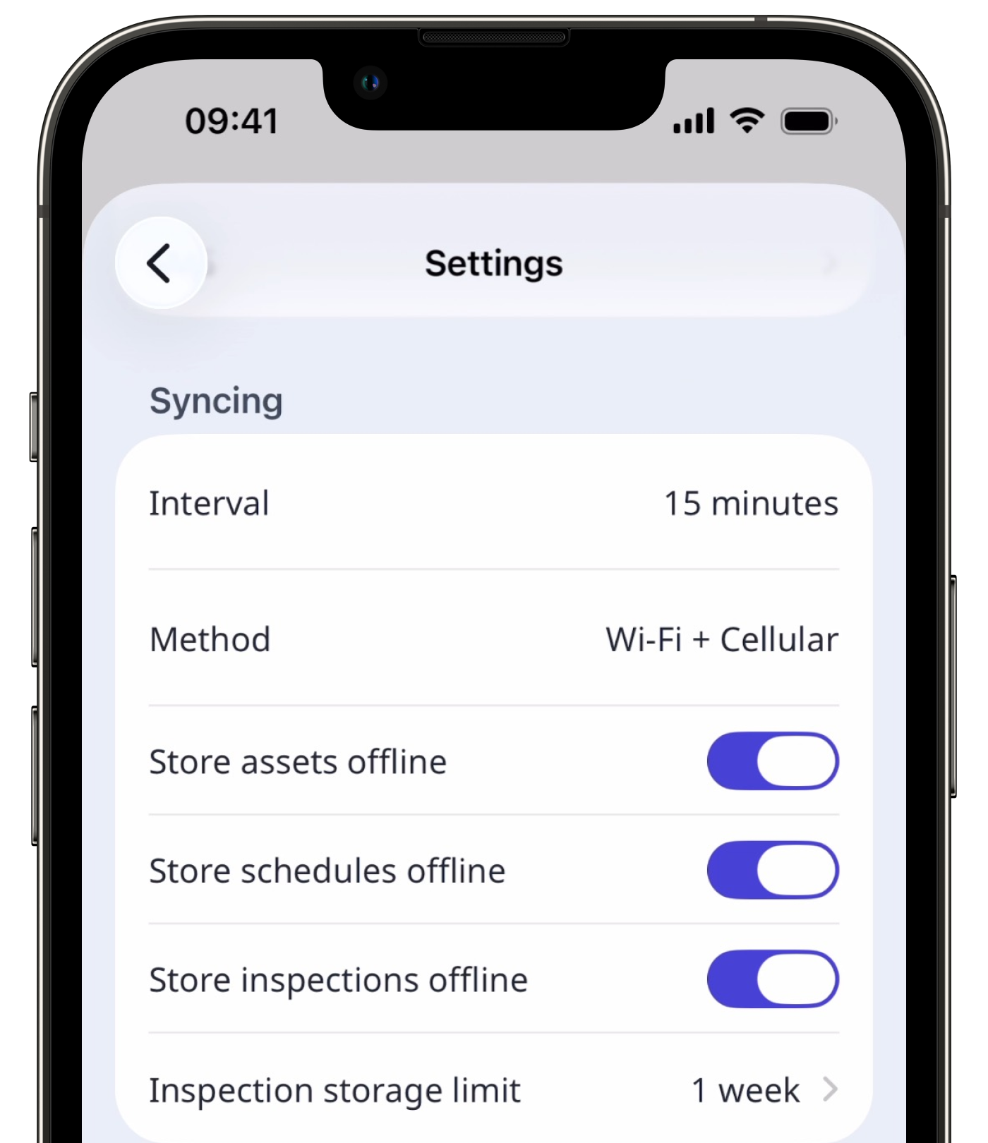 Gérer les paramètres de synchronisation sur l'application portable.