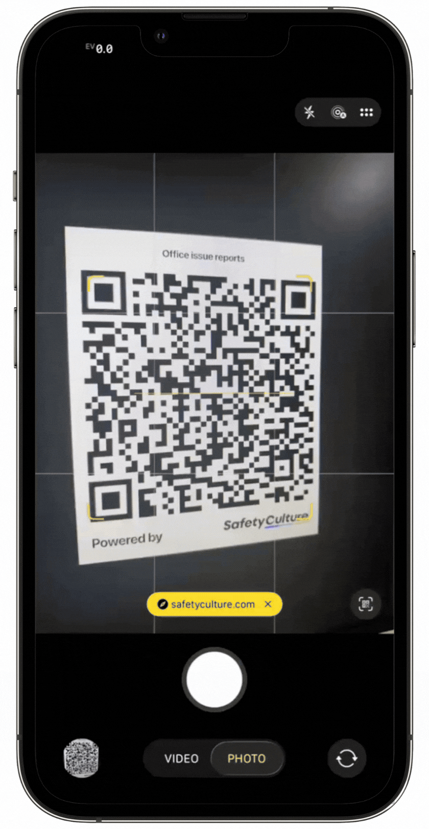 Report an issue via a QR code using AI to automatically generate details.