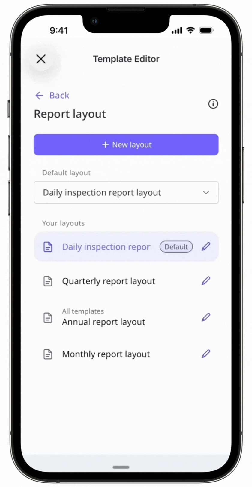 Update a report layout via the mobile app.