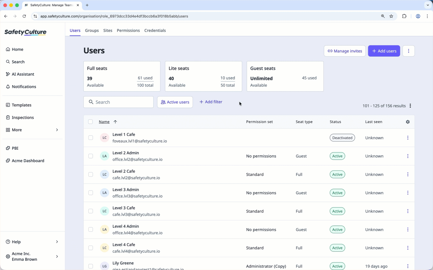 Filter using details you've added in with user fields via the web app.