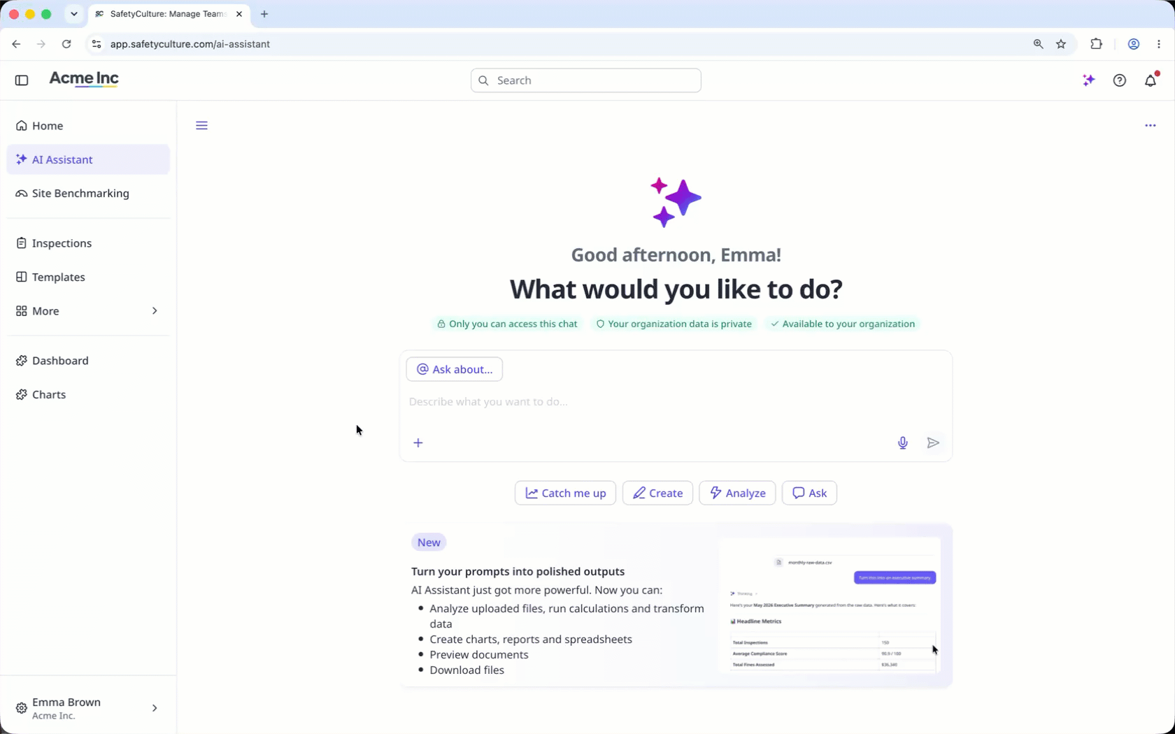 Select a context and add a prompt in the AI Assistant to provide a clear goal.