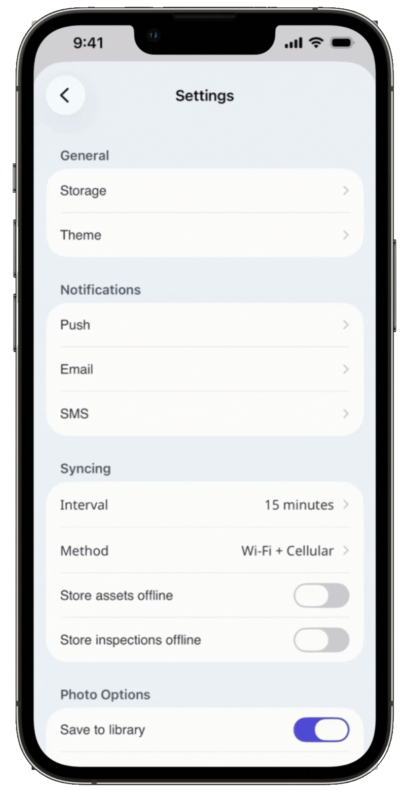 Clear templates and inspections via the SafetyCulture mobile app on iOS.