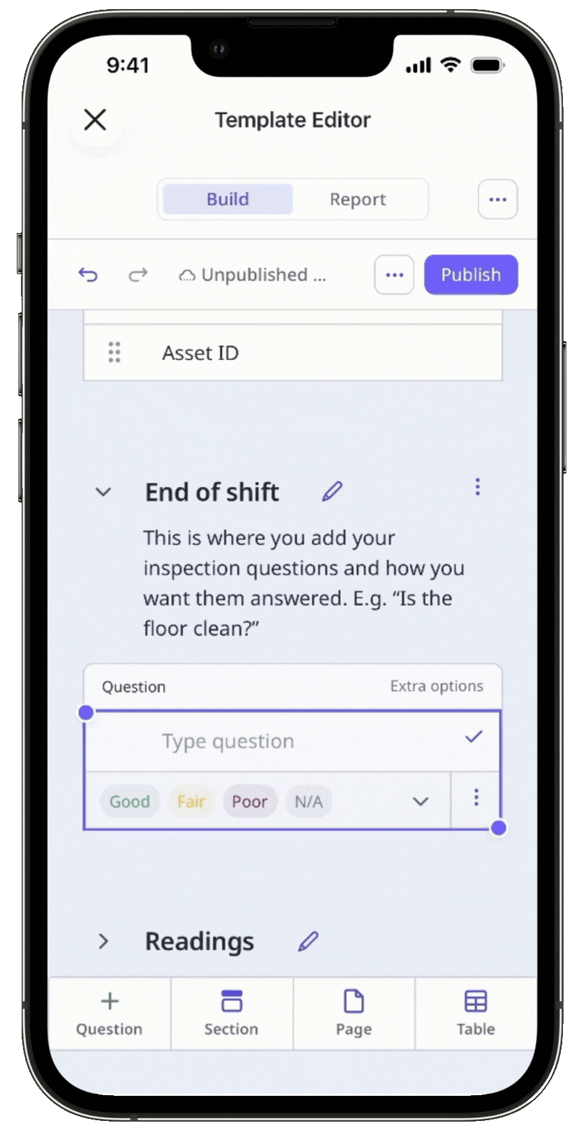 Ajouter une question à réponse numérique à partir de l'application portable.
