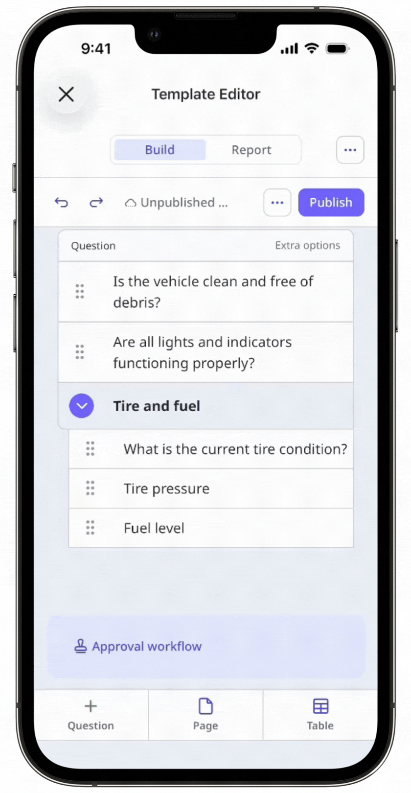 Ajoutez un flux d'approbation à vos inspections à partir de l'application portable.