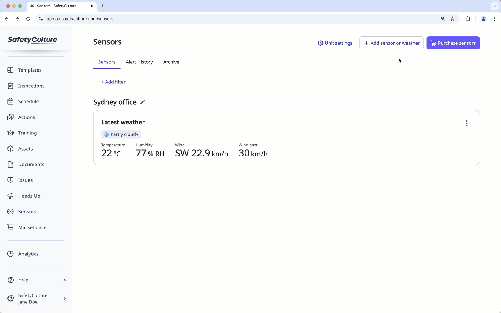 Mithilfe der Web-App einen Wetterdaten-Feed archivieren.