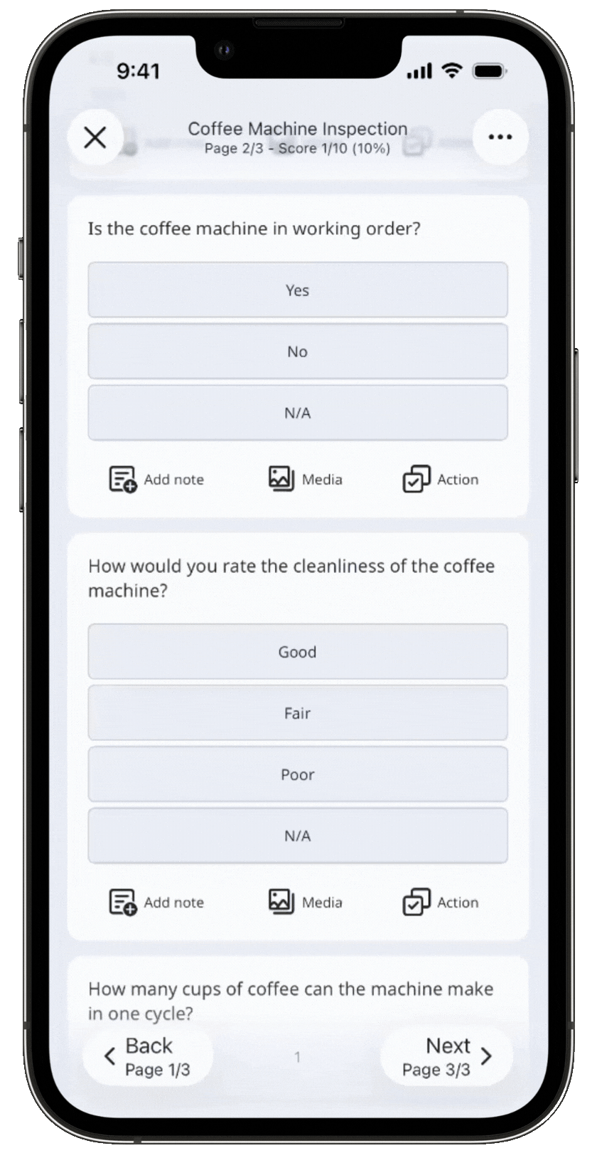 Progresser dans une inspection et demander une approbation via l'application portable.