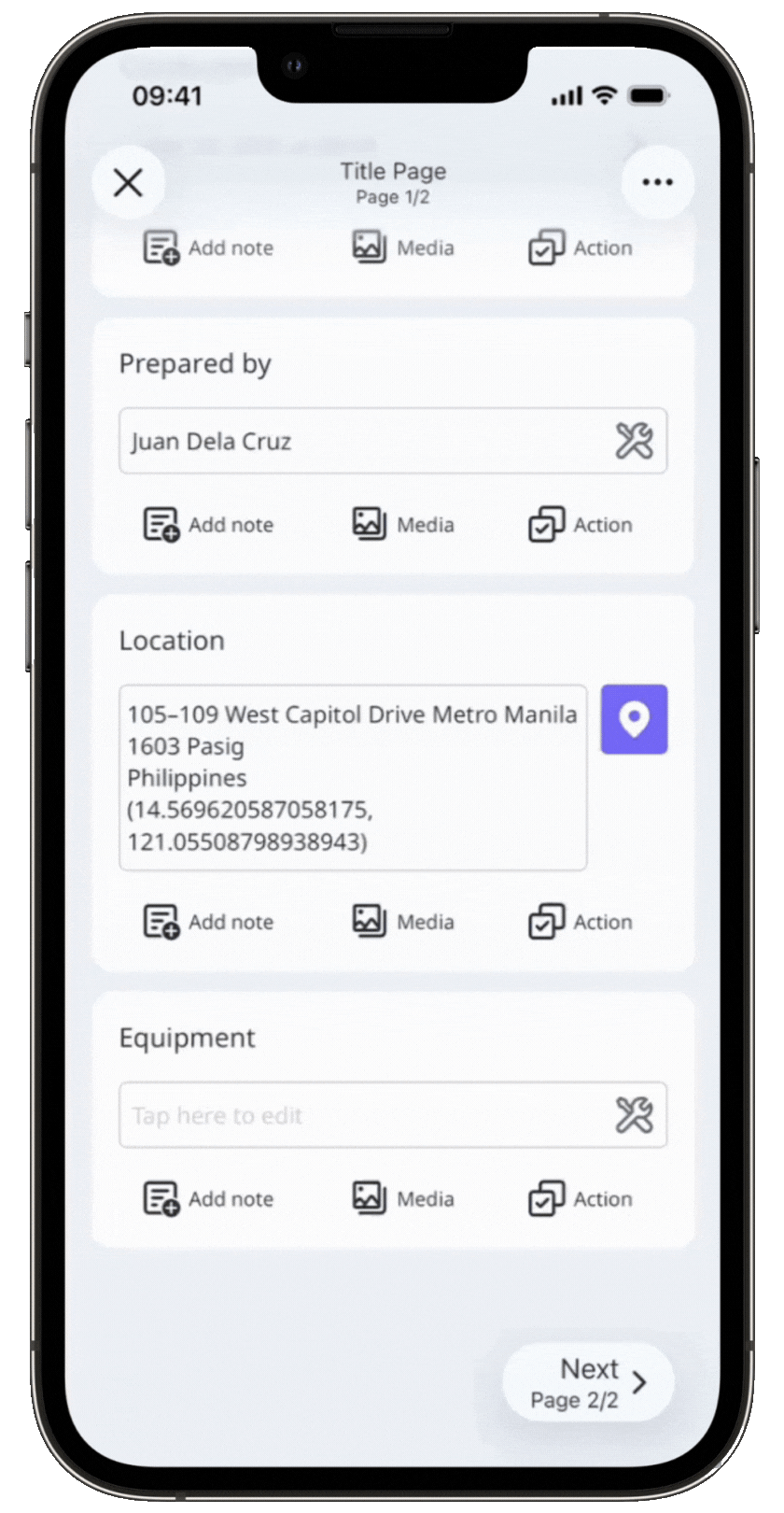 Scan text in an inspection via the mobile app