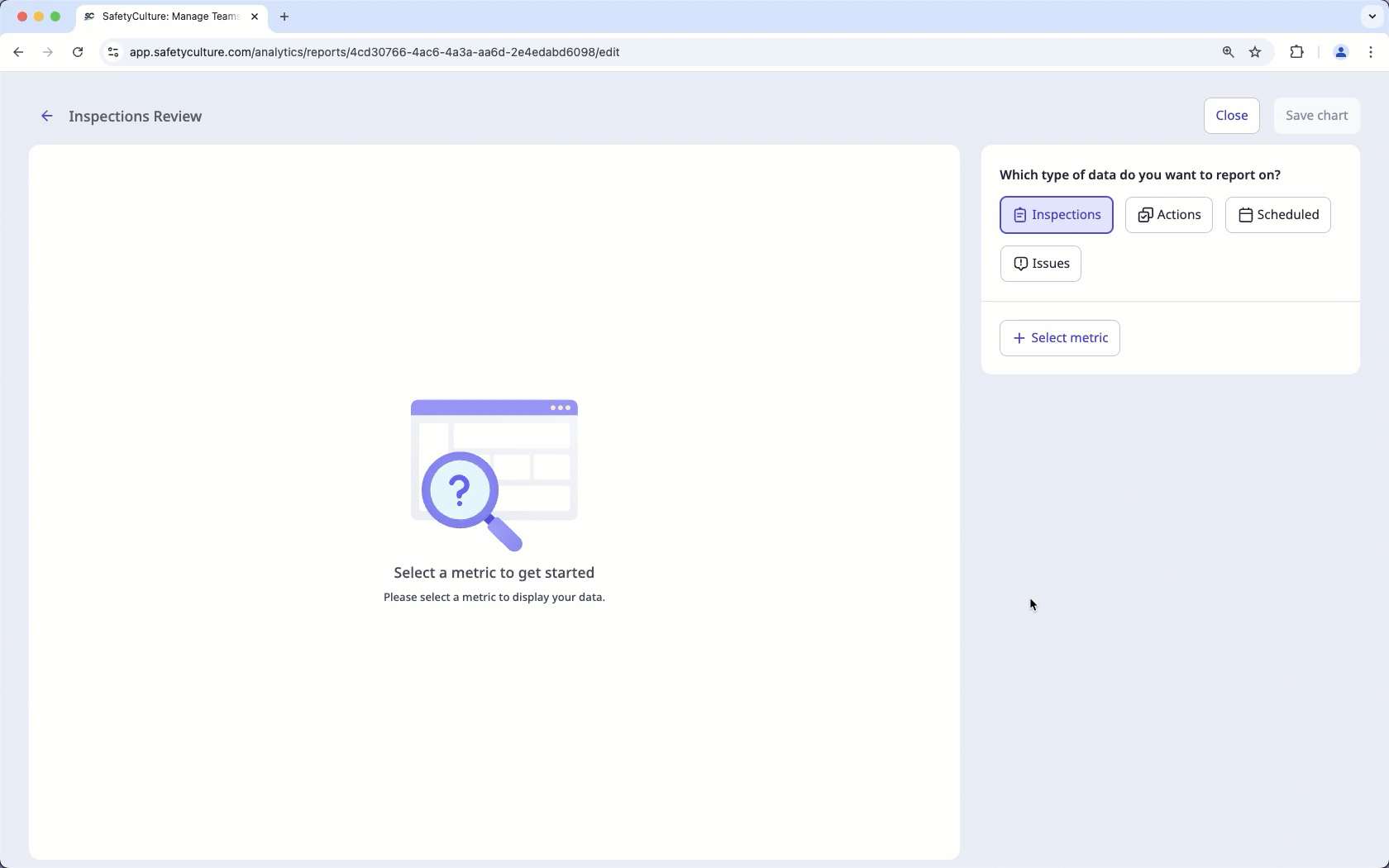 View inspections by a specific question in Analytics via the web app.