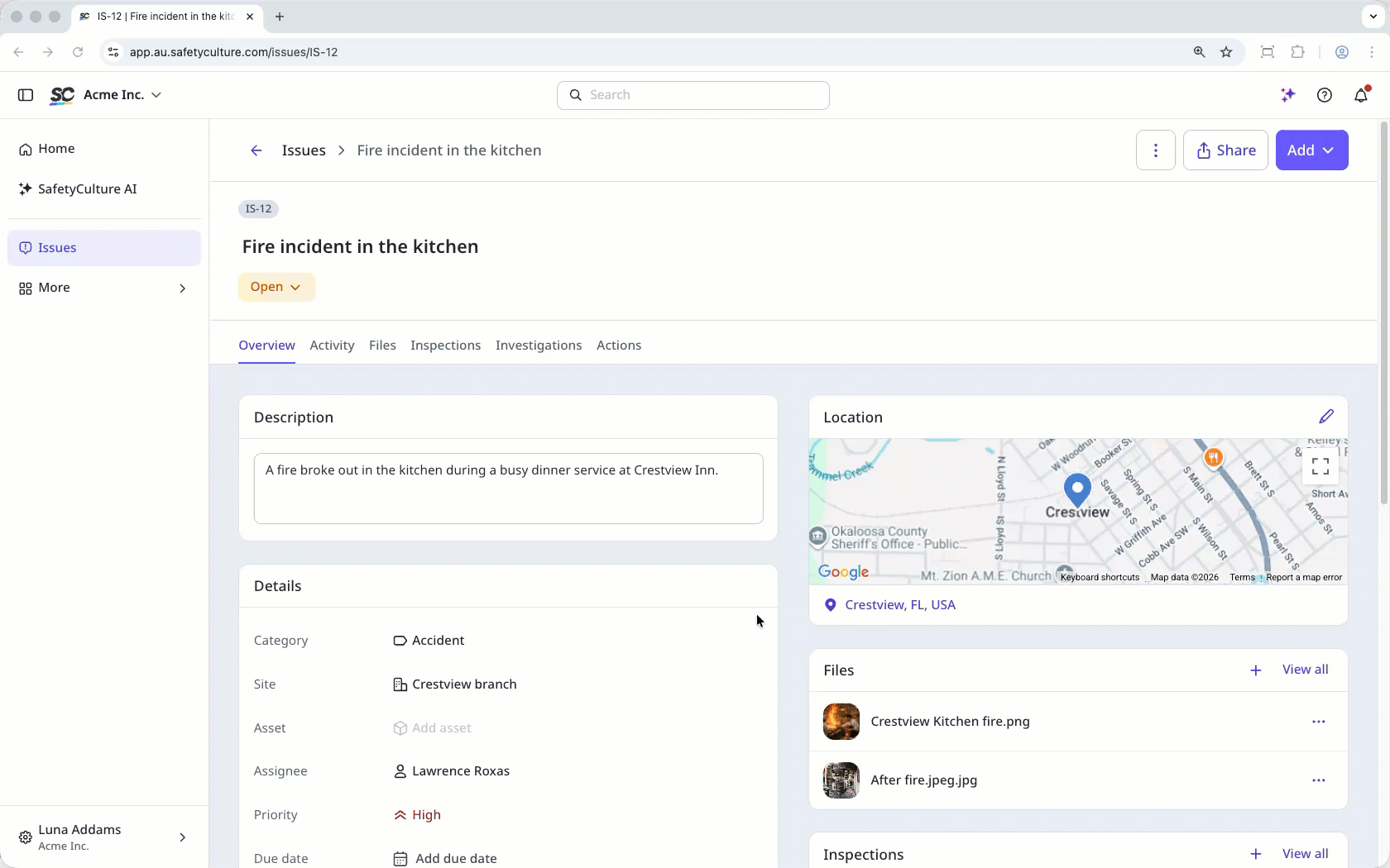 Answer issue custom questions via the web app.