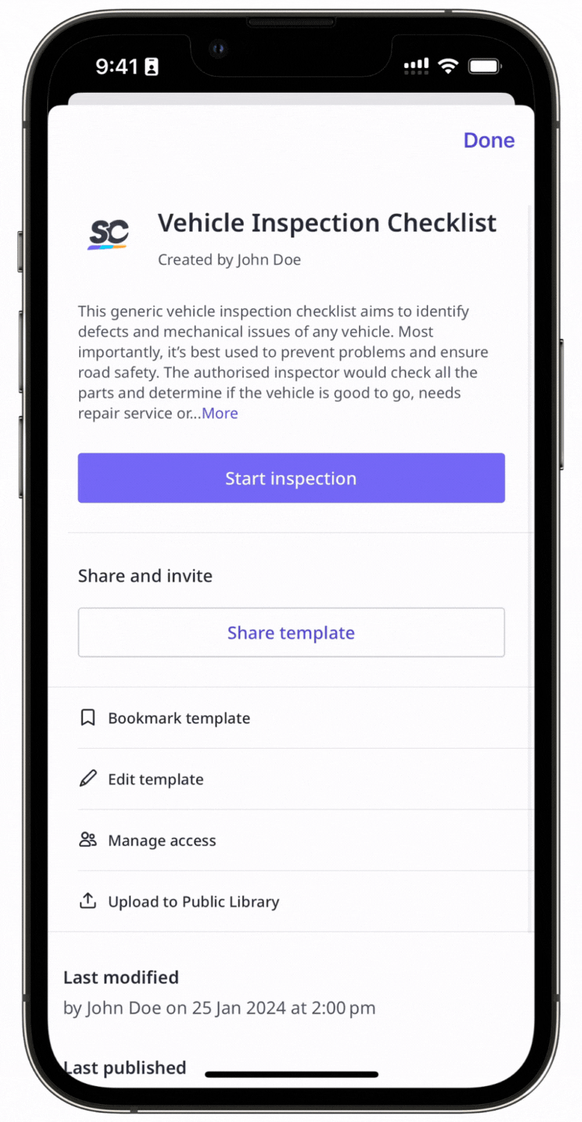 An example of an inspection on the mobile app in English and Chinese using a multi-language template.