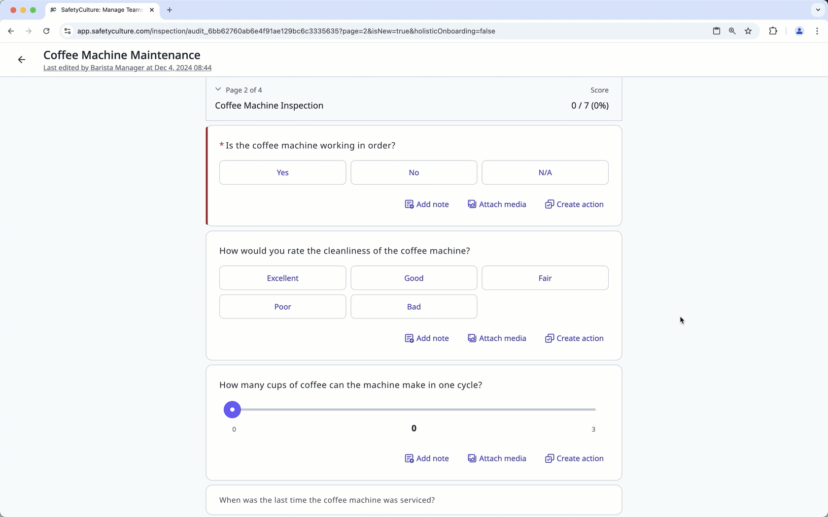 Demandez l'approbation de votre inspection à partir de l'application Web.