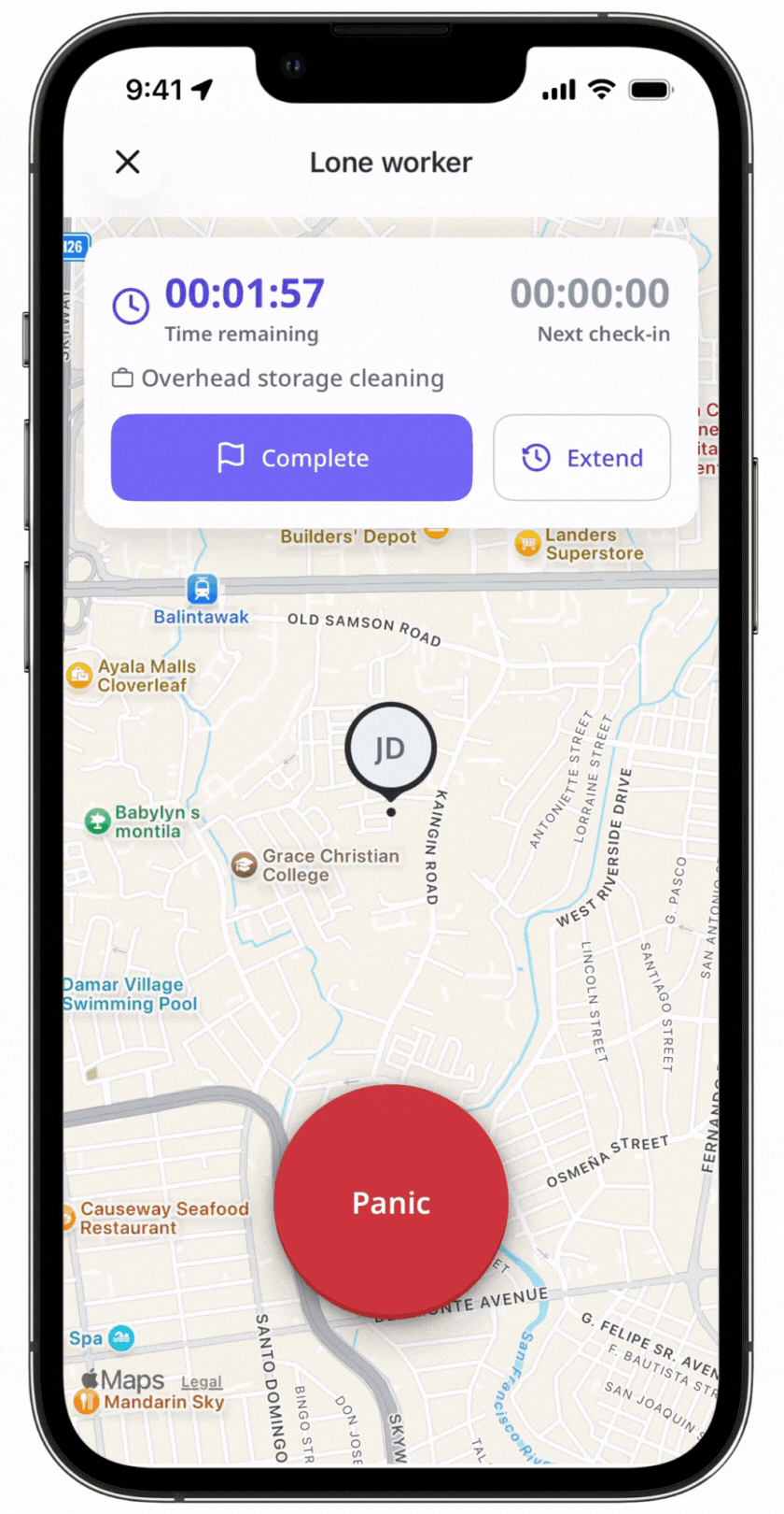 Verlängern Sie einen Einzelarbeitsplatz über die mobile App.
