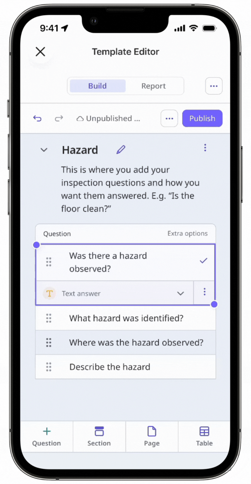 Create a multiple choice response question via the mobile app.