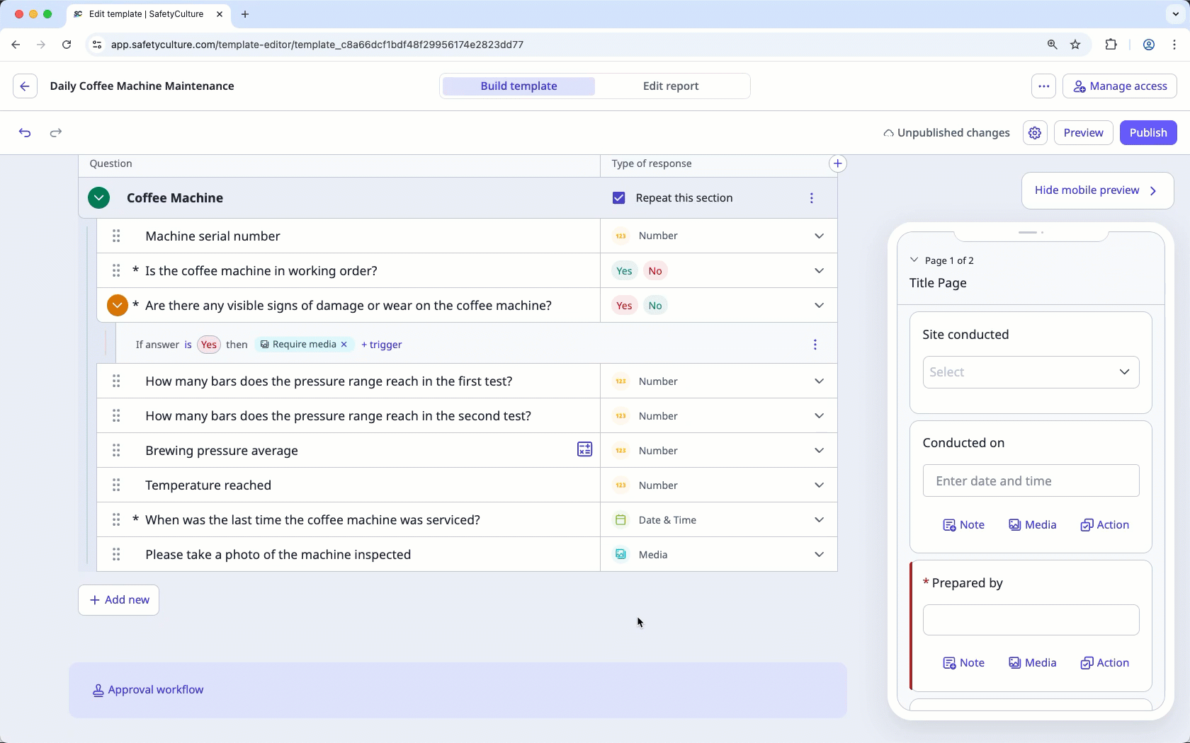 Add a table to templates via the web app.