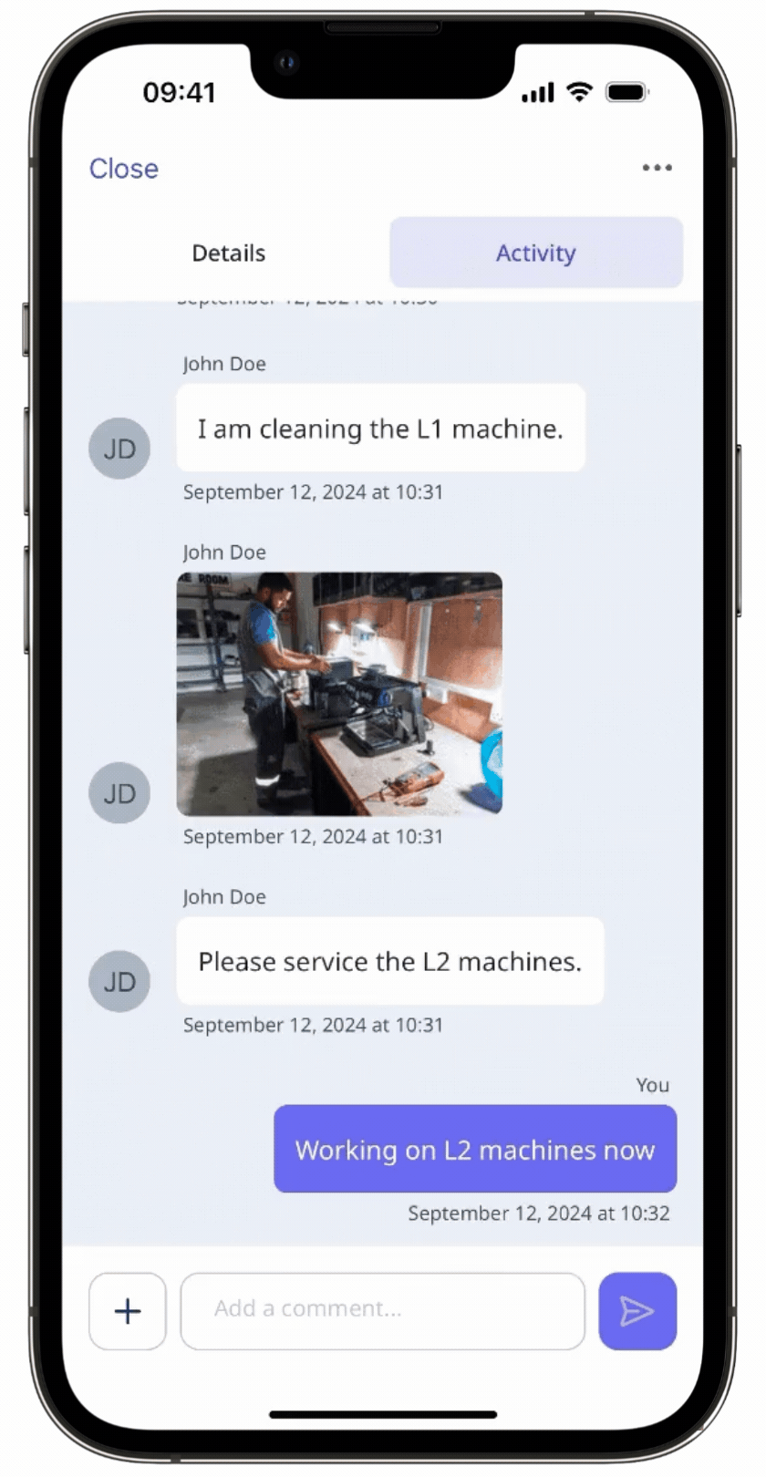 Attach a video to an action via the mobile app.