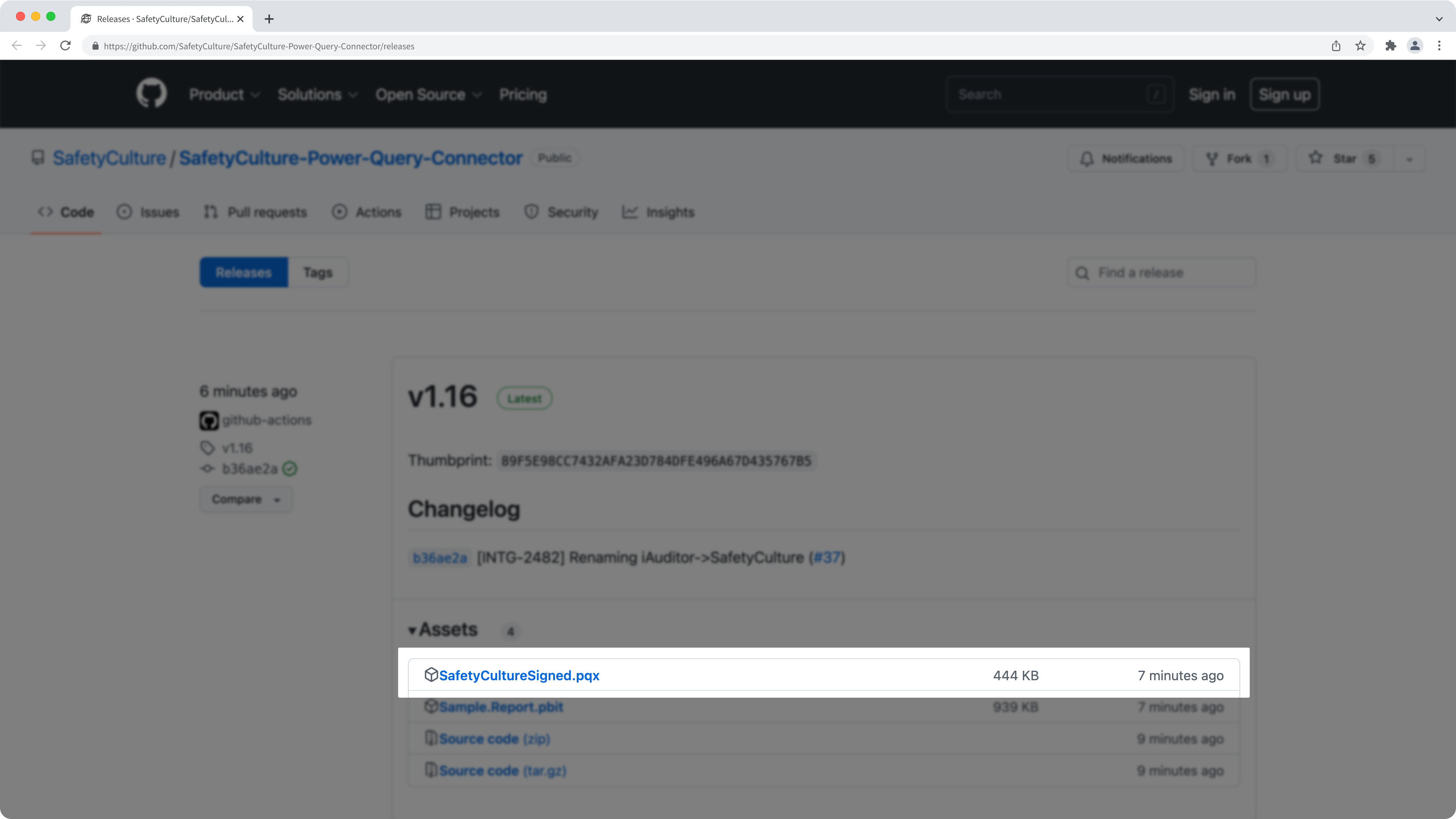 Download the SafetyCulture Power BI connector's release file.
