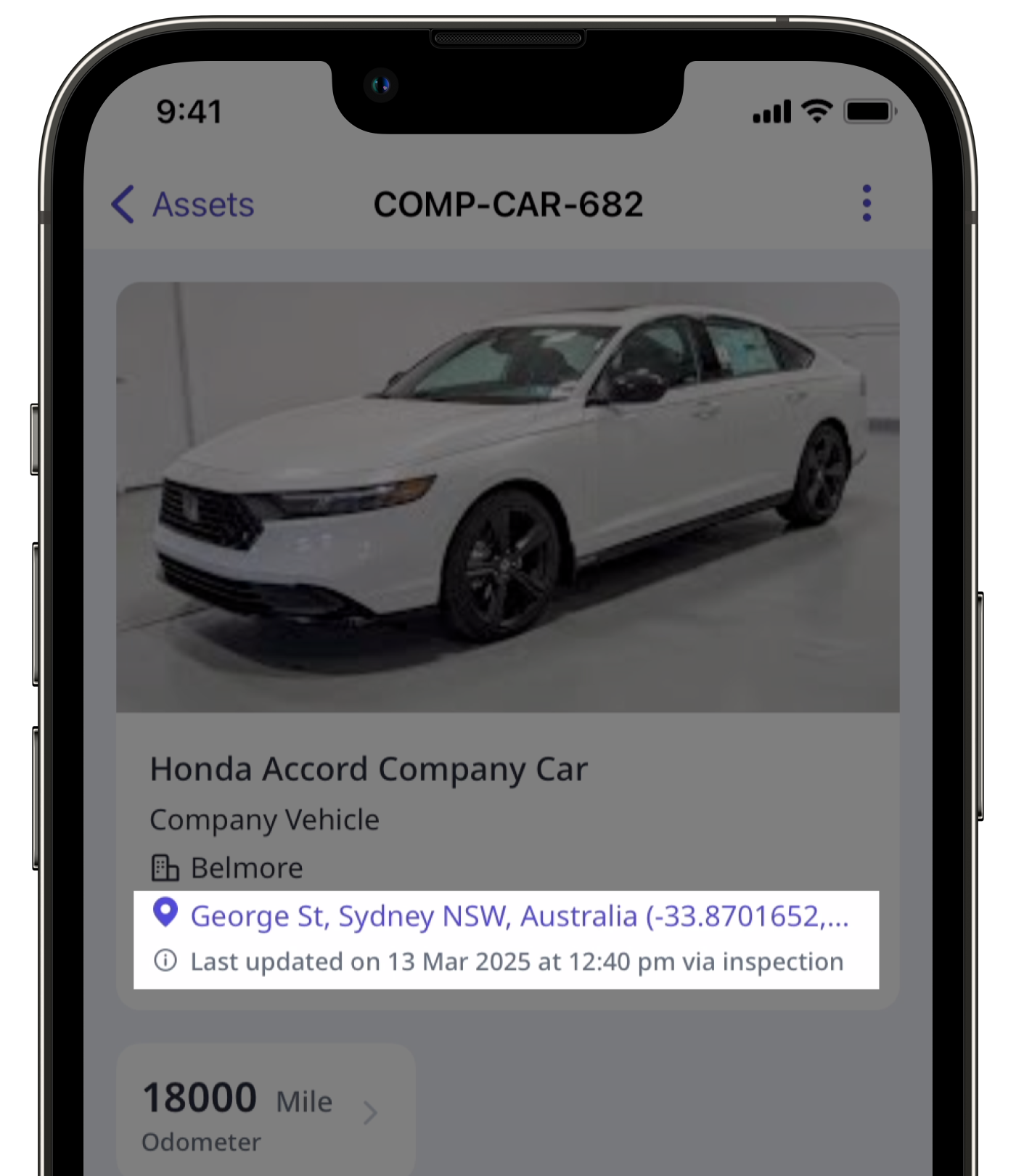 Zeigen Sie den letzten bekannten Standort eines Assets über die Mobile-App an.